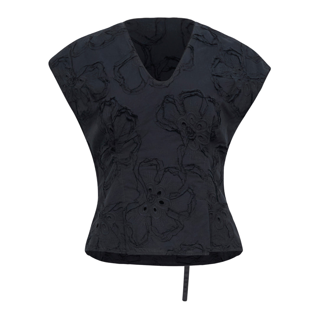 3.1 Phillip Lim 3D Flower Embroidered Cap Sleeve Top – Available at Club 21, Official Retailer in Singapore, Malaysia & Thailand with Global Shipping Online