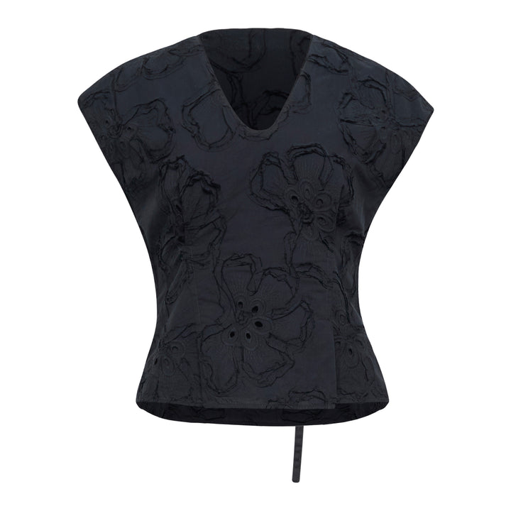 3.1 Phillip Lim 3D Flower Embroidered Cap Sleeve Top – Available at Club 21, Official Retailer in Singapore, Malaysia & Thailand with Global Shipping Online
