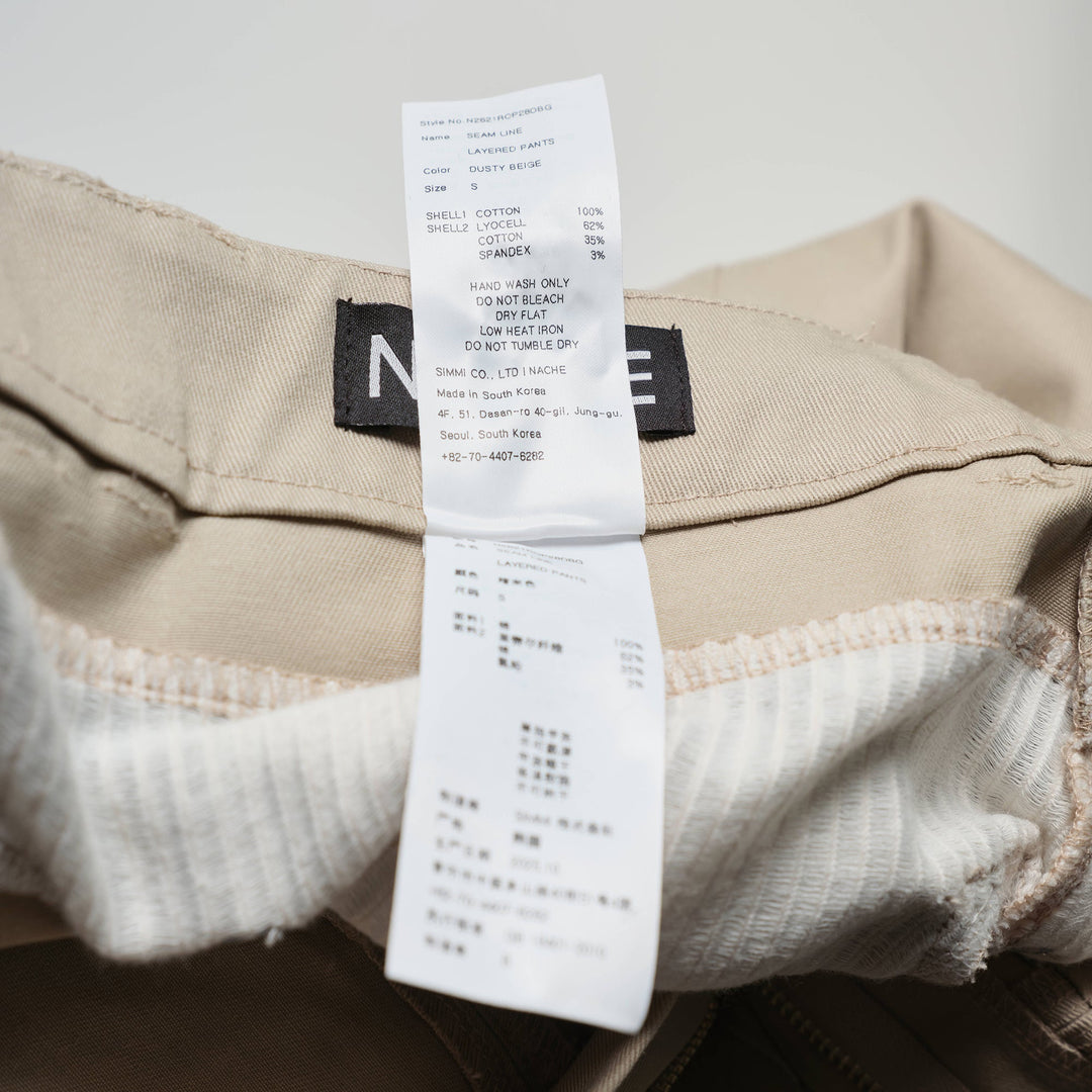 Seam Line Layered Pants Dusty