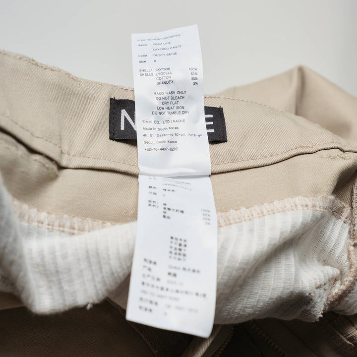 Seam Line Layered Pants Dusty