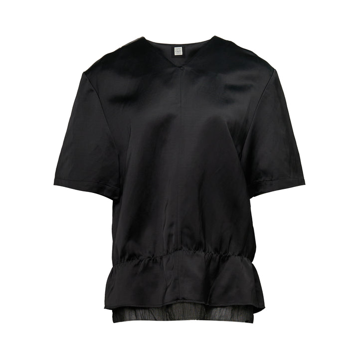 V-Neck Satin Pullover
