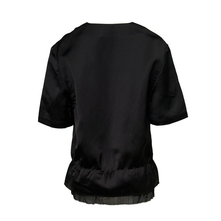 V-Neck Satin Pullover
