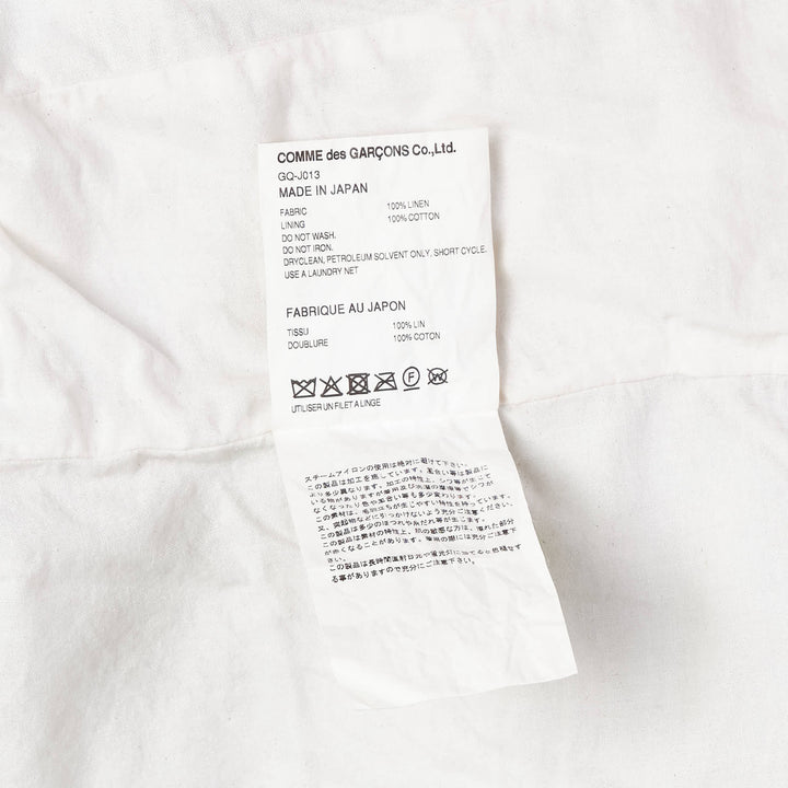 COMME des GARCONS Linen Heavy Canvas Garment – Available at Club 21, Official Retailer in Singapore, Malaysia & Thailand with Global Shipping Online