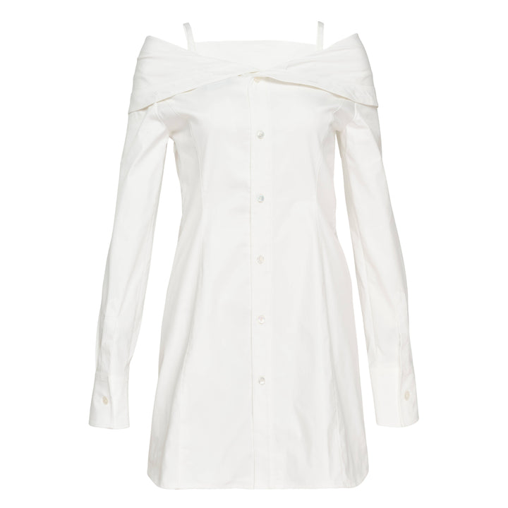 We11done White Fold-Over Collar Dress – Available at Club 21, Official Retailer in Singapore, Malaysia & Thailand with Global Shipping Online