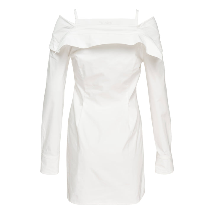 We11done White Fold-Over Collar Dress – Available at Club 21, Official Retailer in Singapore, Malaysia & Thailand with Global Shipping Online
