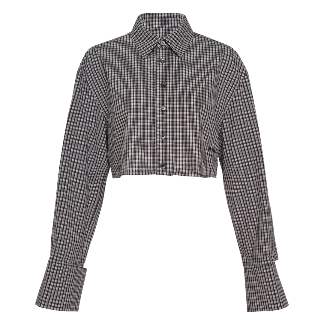 We11done Black Check Cropped Shirt – Available at Club 21, Official Retailer in Singapore, Malaysia & Thailand with Global Shipping Online