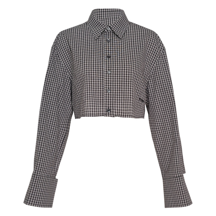 We11done Black Check Cropped Shirt – Available at Club 21, Official Retailer in Singapore, Malaysia & Thailand with Global Shipping Online