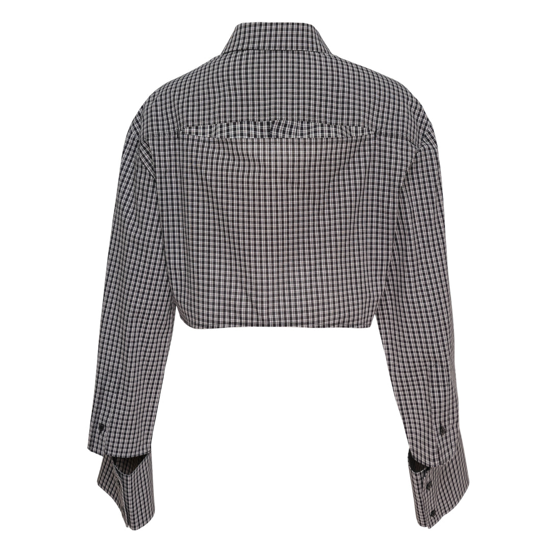 We11done Black Check Cropped Shirt – Available at Club 21, Official Retailer in Singapore, Malaysia & Thailand with Global Shipping Online
