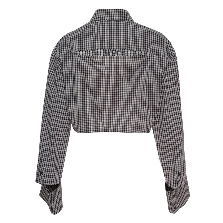 We11done Black Check Cropped Shirt – Available at Club 21, Official Retailer in Singapore, Malaysia & Thailand with Global Shipping Online