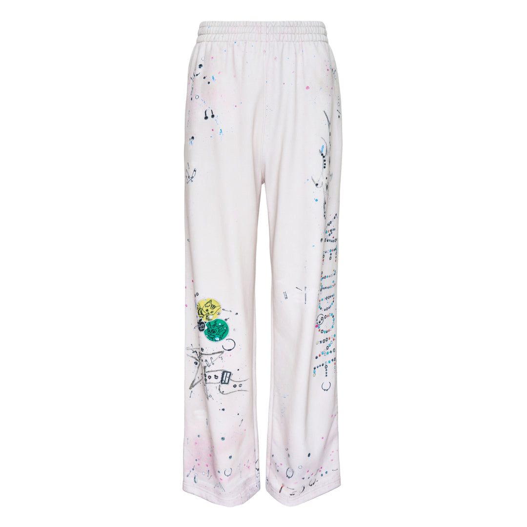 White Trompe-L'oeil Printed Sweatpants