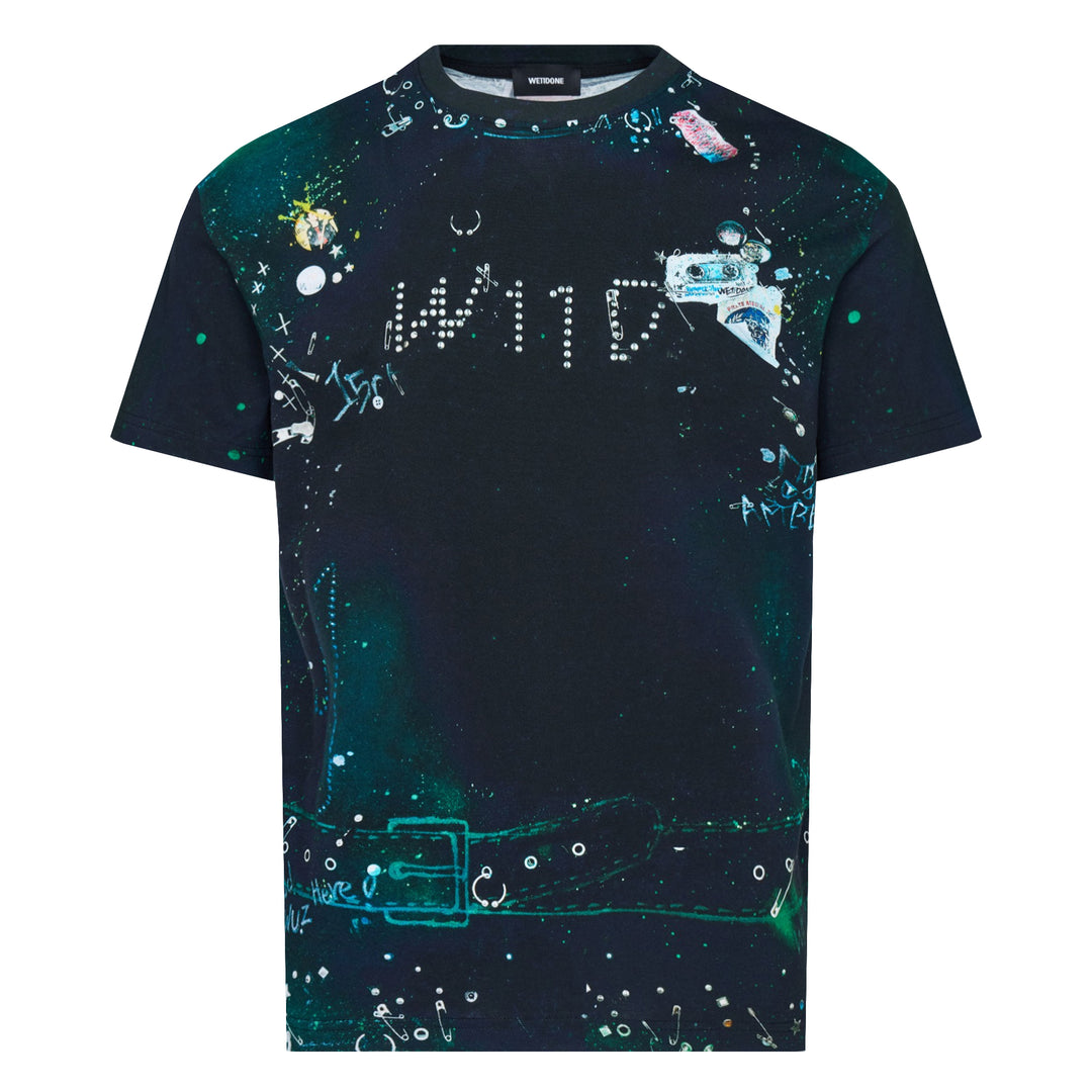 Black Trompe-L'Oeil Pierced T-Shirt