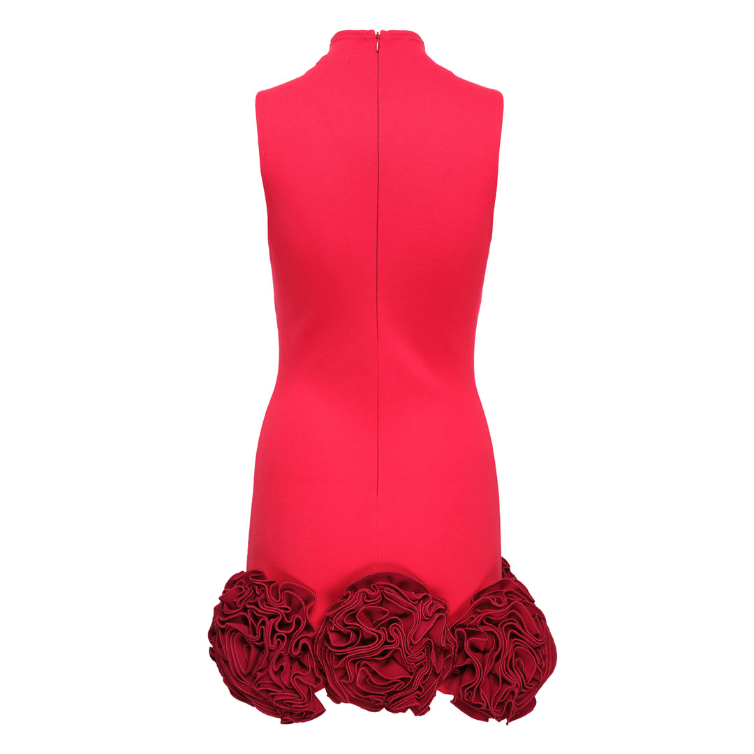 Red Ruffled Hem Dress