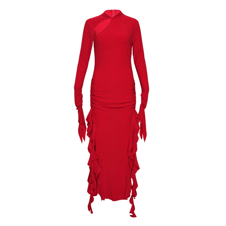 Draped Ruffle Dress