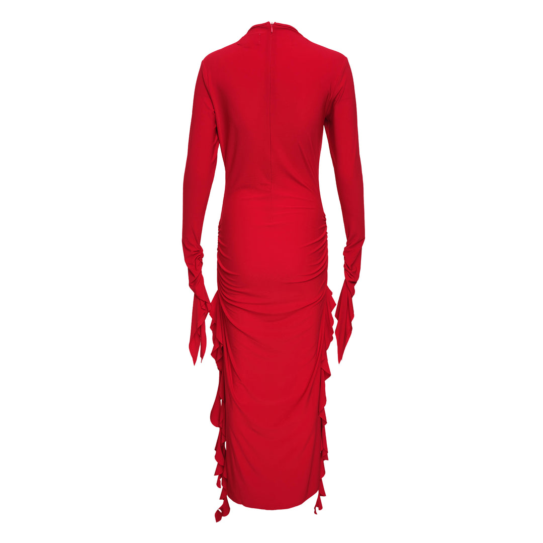 Draped Ruffle Dress