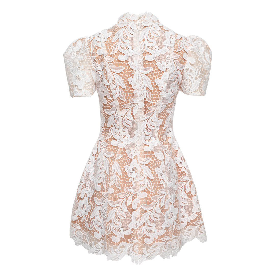 White Lace Mini Dress