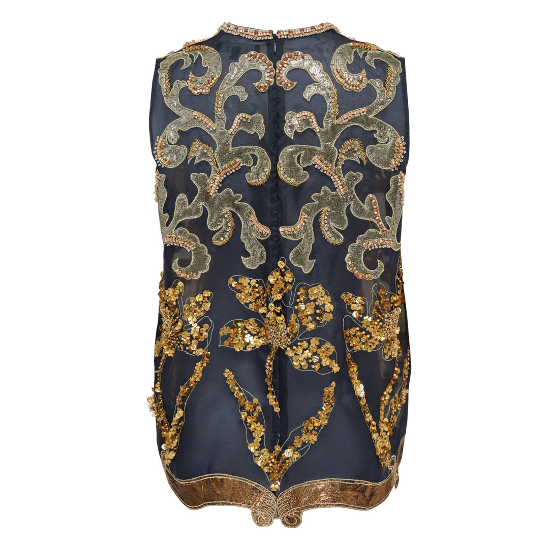 Embellished Duo Tone Organza Top