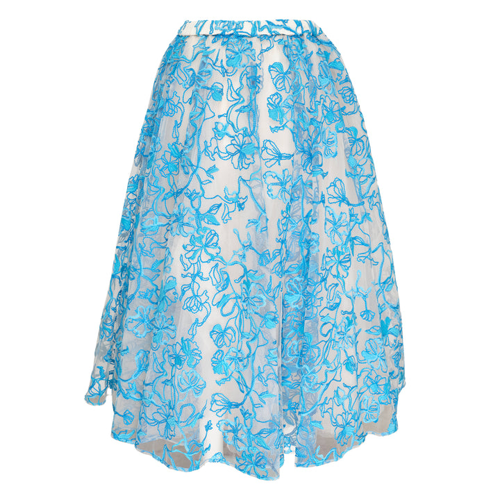 Caroline Hu Blue Floral Embroidered Tulle Skirt – Available at Club 21, Official Retailer in Singapore, Malaysia & Thailand with Global Shipping Online