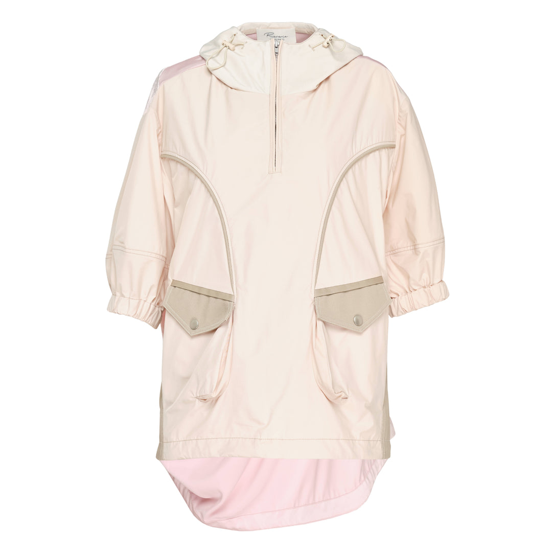 Caroline Hu Khaki Pink Collage Draped Hoodie – Available at Club 21, Official Retailer in Singapore, Malaysia & Thailand with Global Shipping Online