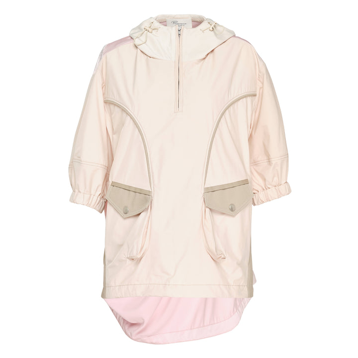Caroline Hu Khaki Pink Collage Draped Hoodie – Available at Club 21, Official Retailer in Singapore, Malaysia & Thailand with Global Shipping Online