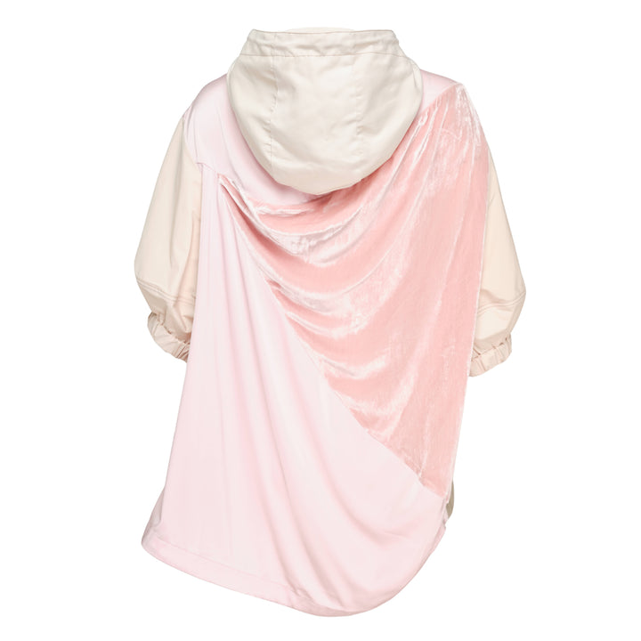 Caroline Hu Khaki Pink Collage Draped Hoodie – Available at Club 21, Official Retailer in Singapore, Malaysia & Thailand with Global Shipping Online