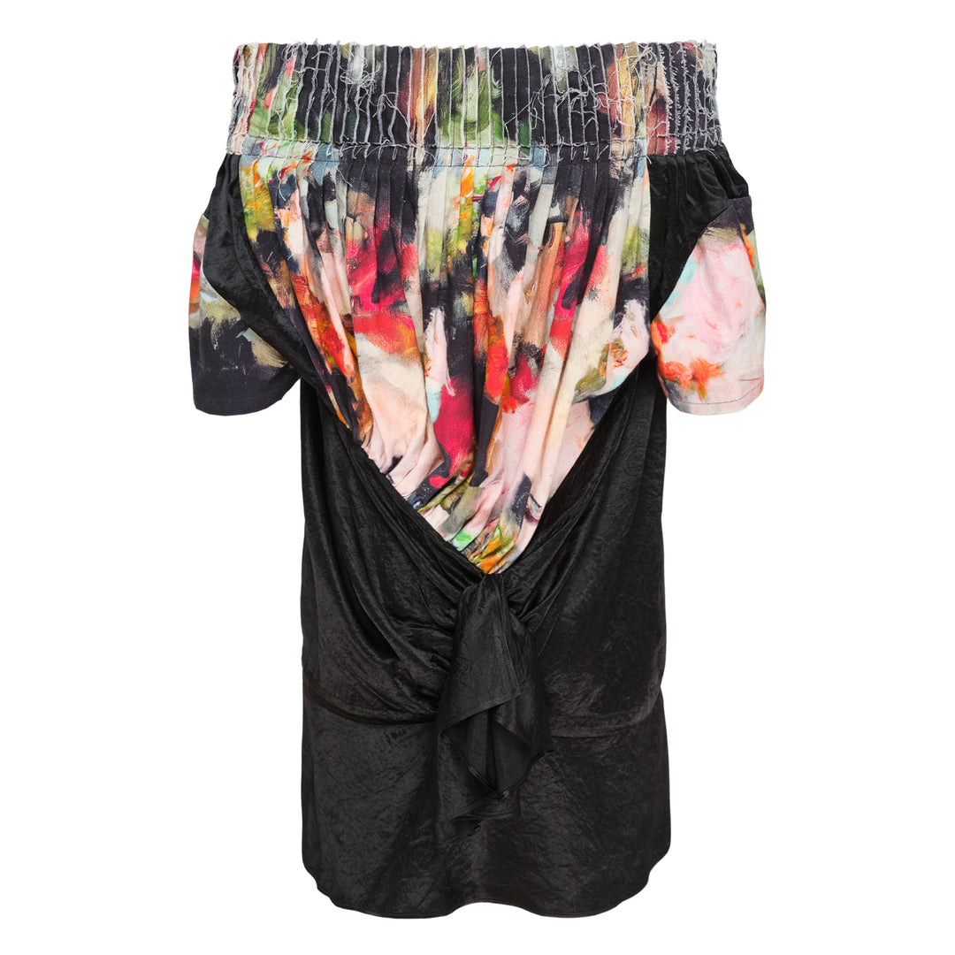 Caroline Hu Pink Print Slashing Ruching Top – Available at Club 21, Official Retailer in Singapore, Malaysia & Thailand with Global Shipping Online