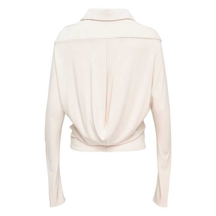 Long Sleeve Cowl Placket Top