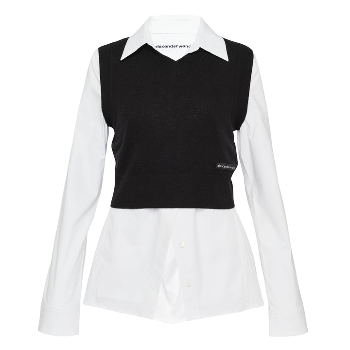 Pre-Styled Knit Vest Shirt