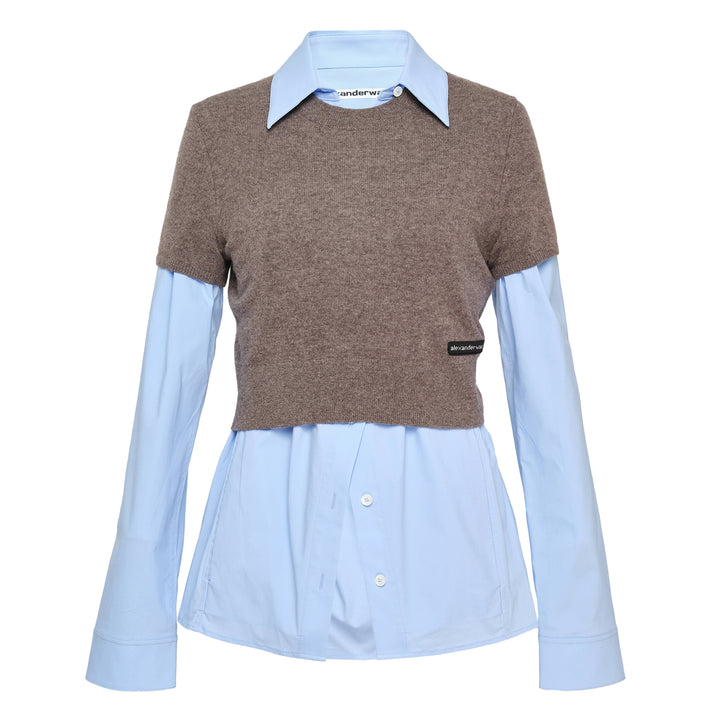 Pre-Styled Knit Vest Shirt