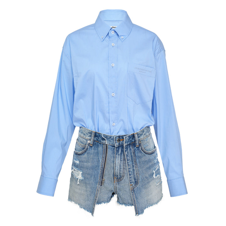 Prestyled Button Down Skort Romper