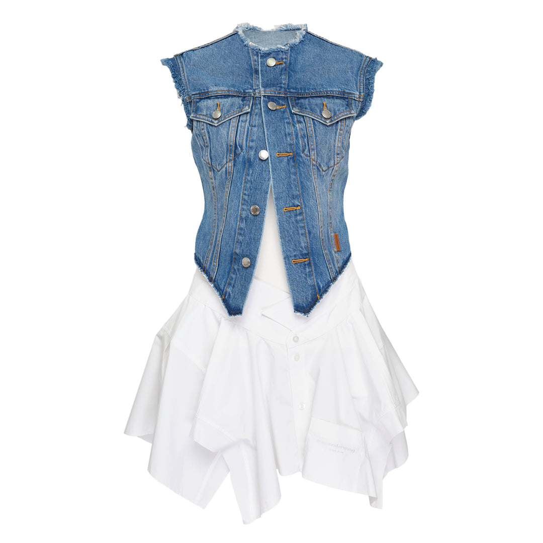 Pre-Styled Combo Dress With Denim