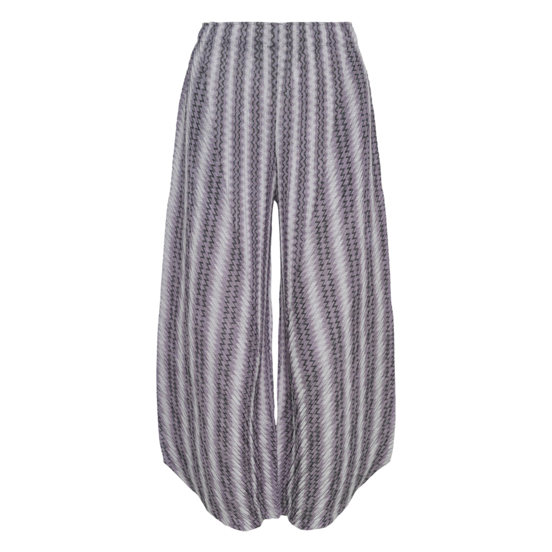 Cotton Zigzag Pleated Pants