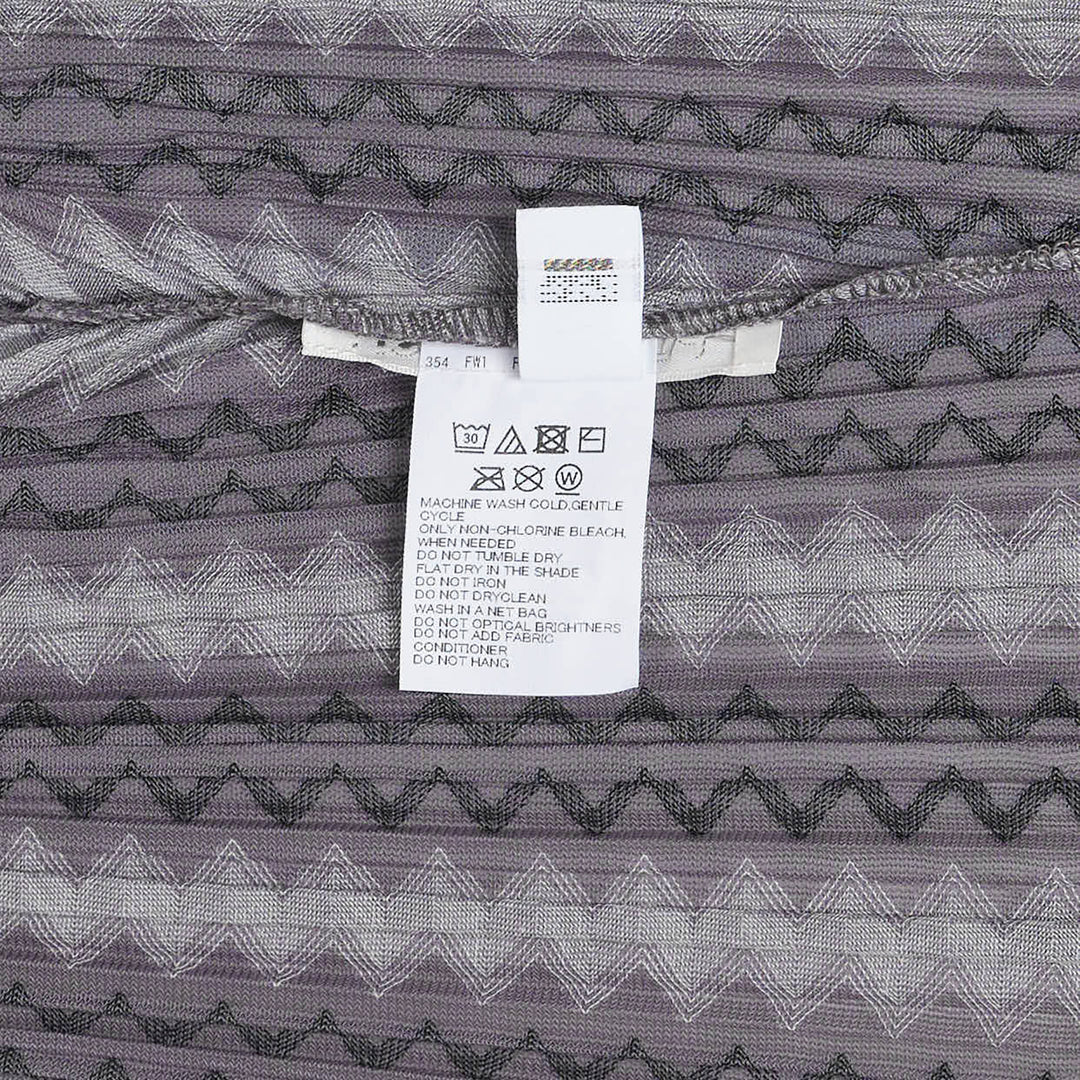 Cotton Zigzag Pleated Pants