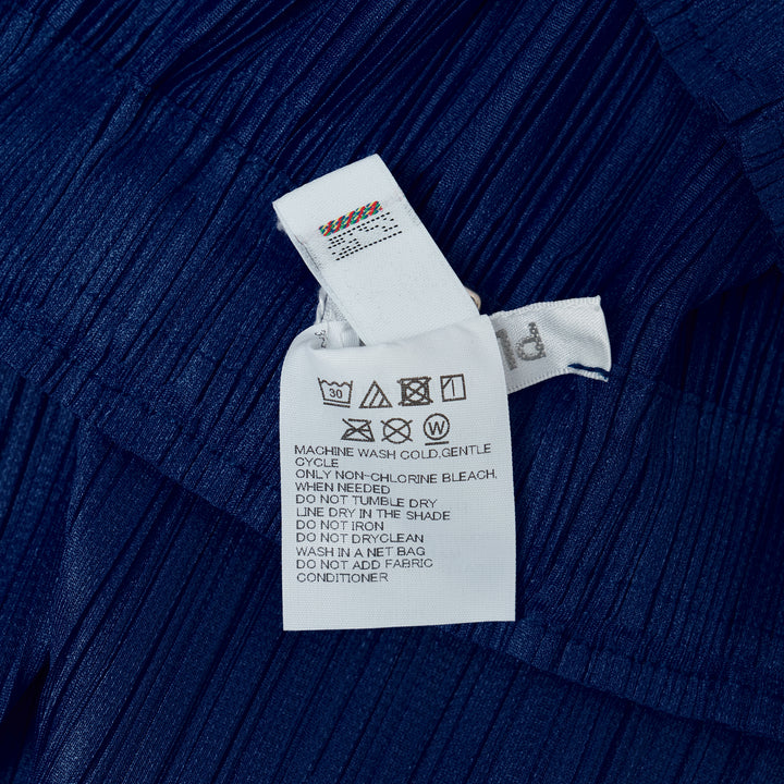 Pleats Please Issey Miyake Monthly Colors May Skirt in cobalt blue — fine-pleated midi skirt with elasticated waistband and side pocket