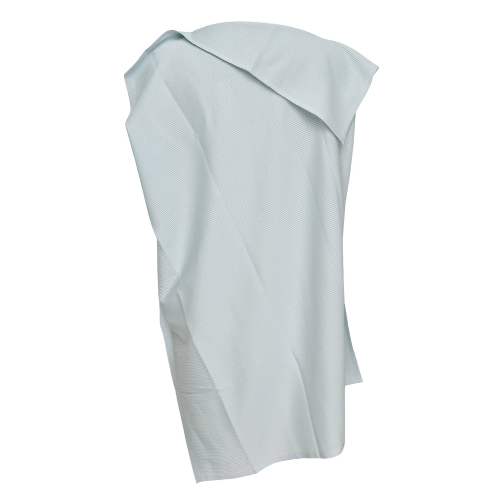 Pleats Please Issey Miyake A-POC Sea Glass Tunic in black with fine pleated texture and asymmetric hemline