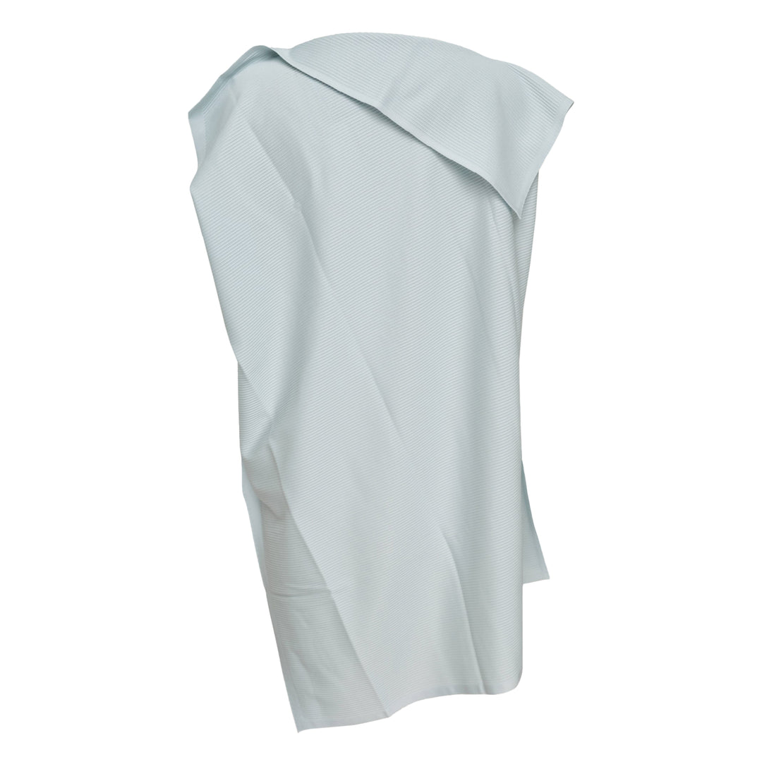 Pleats Please Issey Miyake A-POC Sea Glass Tunic in black with fine pleated texture and asymmetric hemline