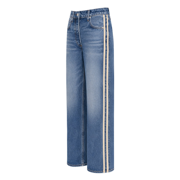 Side Stripe Wide Leg Jeans