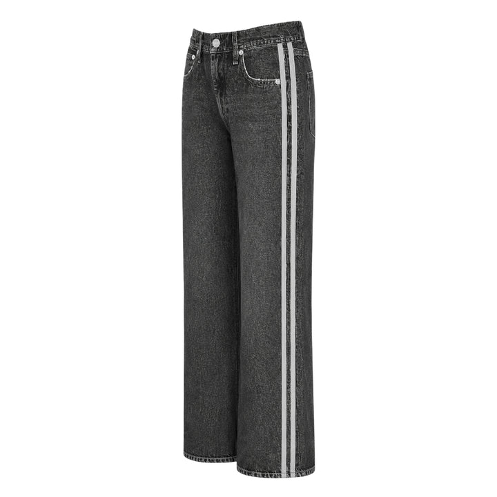 Side Stripe Wide Leg Jeans