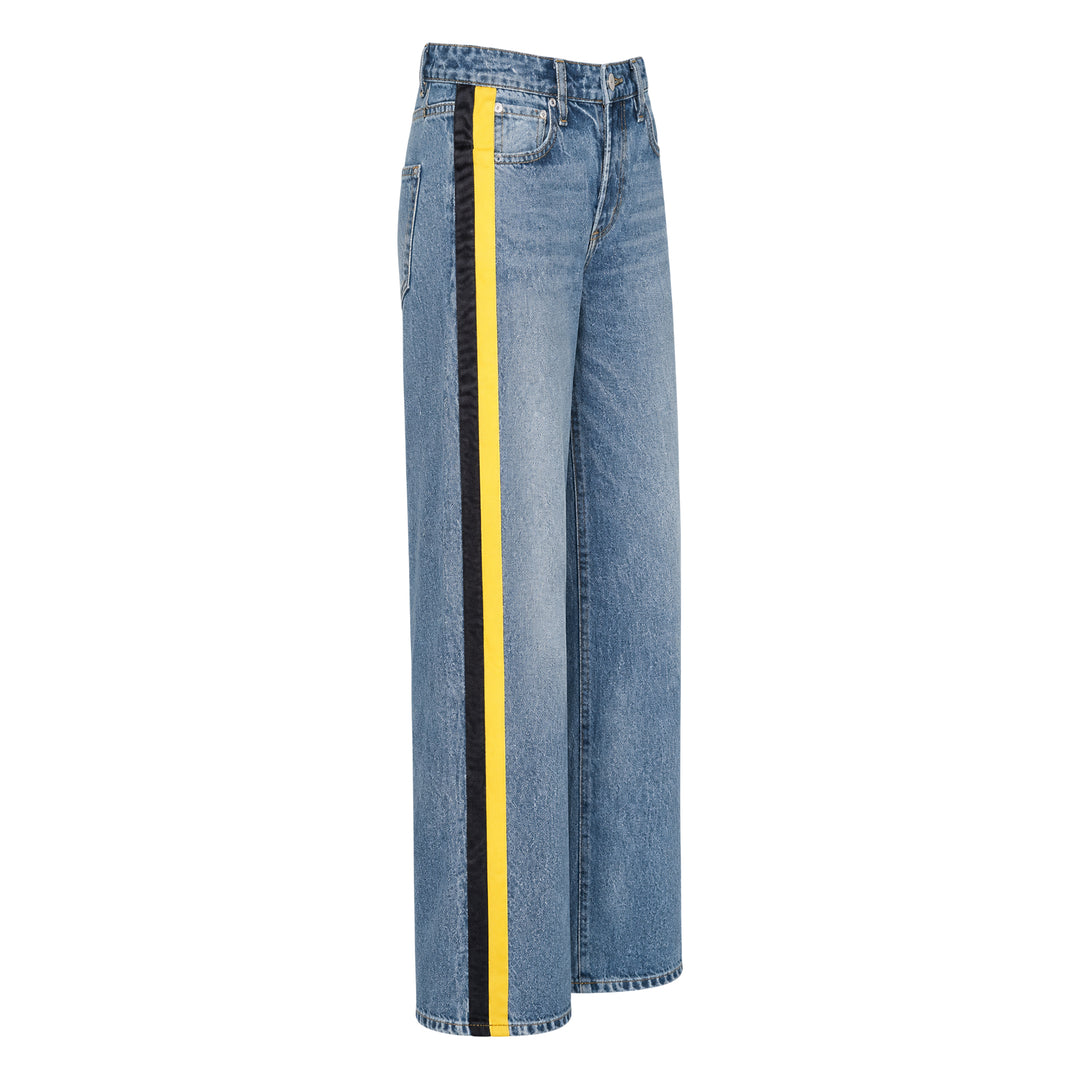 Side Stripe Wide Leg Jeans