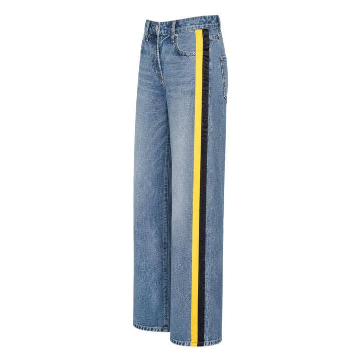 Side Stripe Wide Leg Jeans