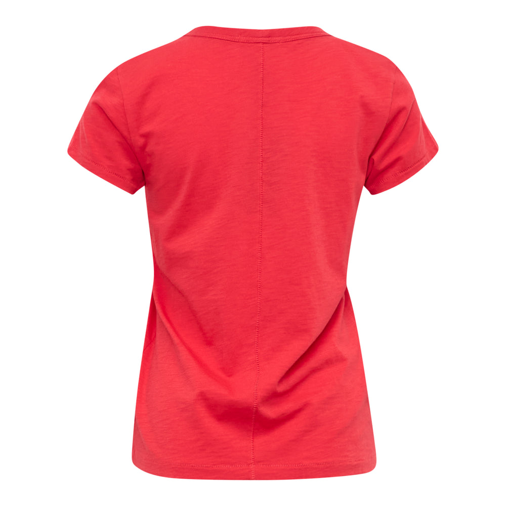 rag & bone Slub Tee in red, featuring a crew neckline, short sleeves, and slub cotton texture — front view - view 2