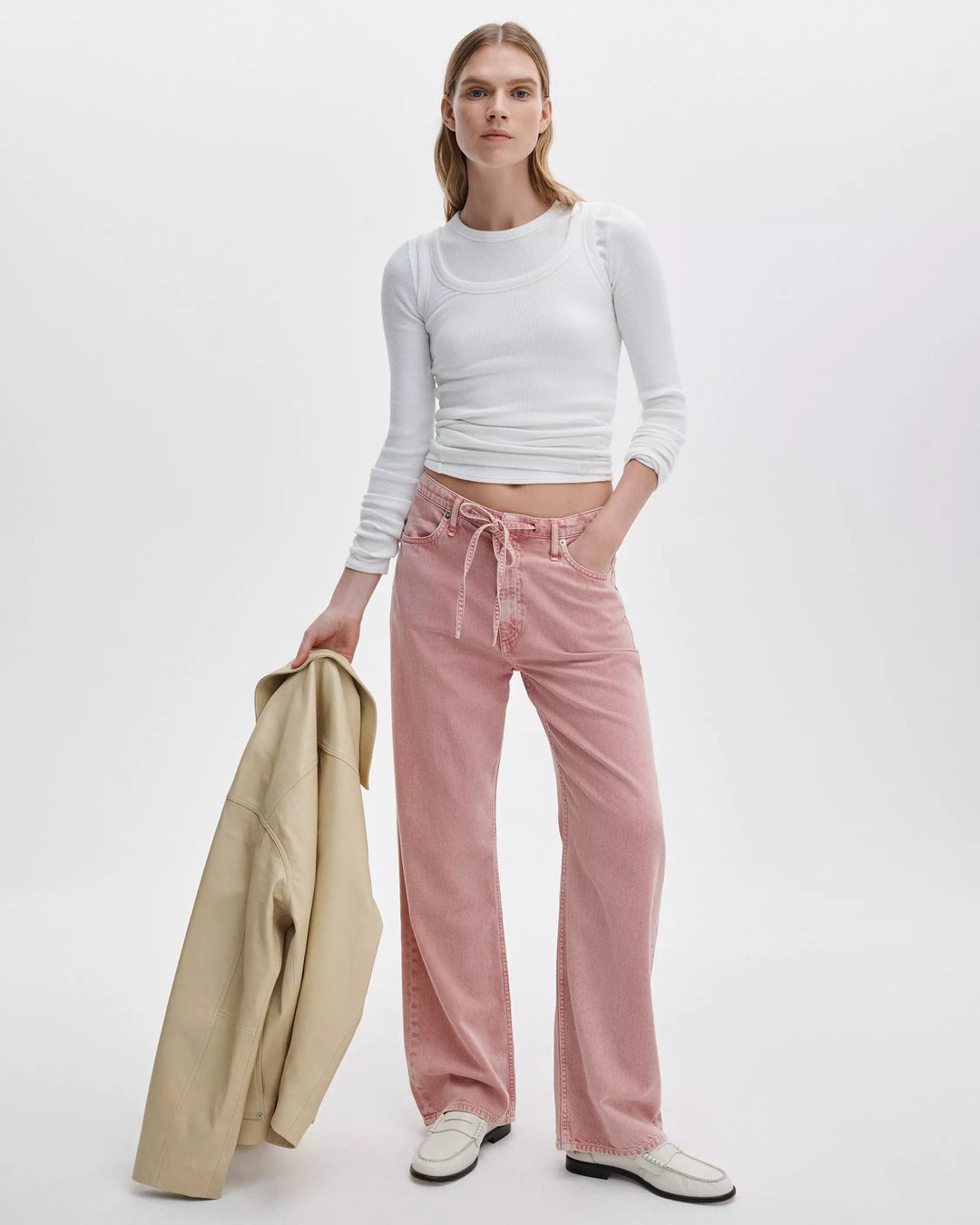 Phoebe Drawstring Wide Jeans