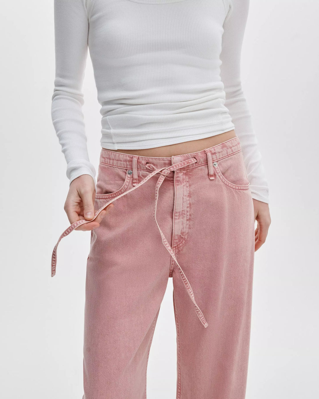 Phoebe Drawstring Wide Jeans