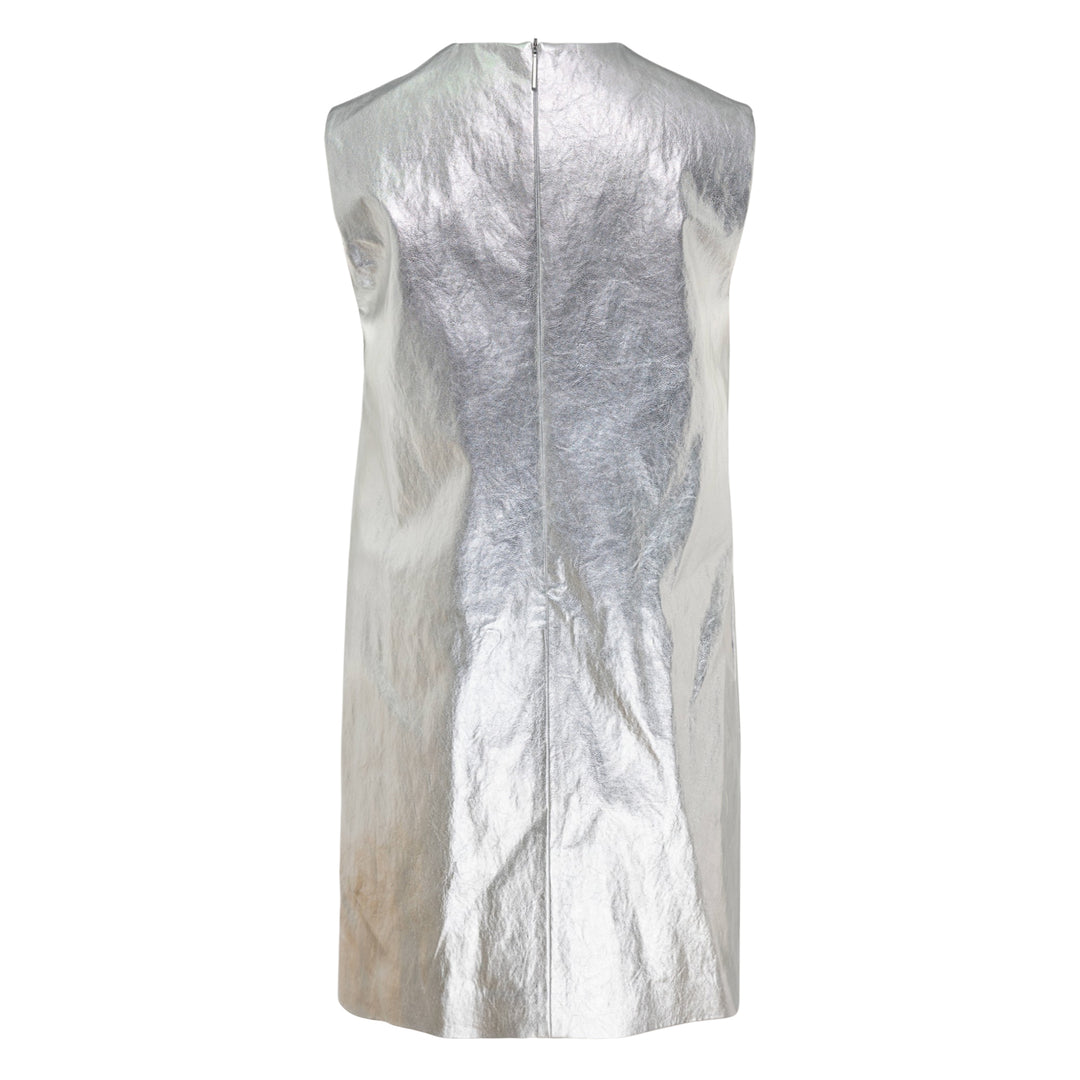 Silver Metallic Shift Dress