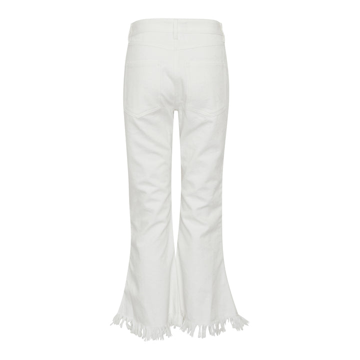 MSGM White Fringe Hem Pants – Available at Club 21, Official Retailer in Singapore, Malaysia & Thailand with Global Shipping Online
