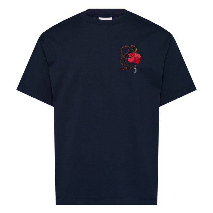 Hibiscus Embroidered T-Shirt