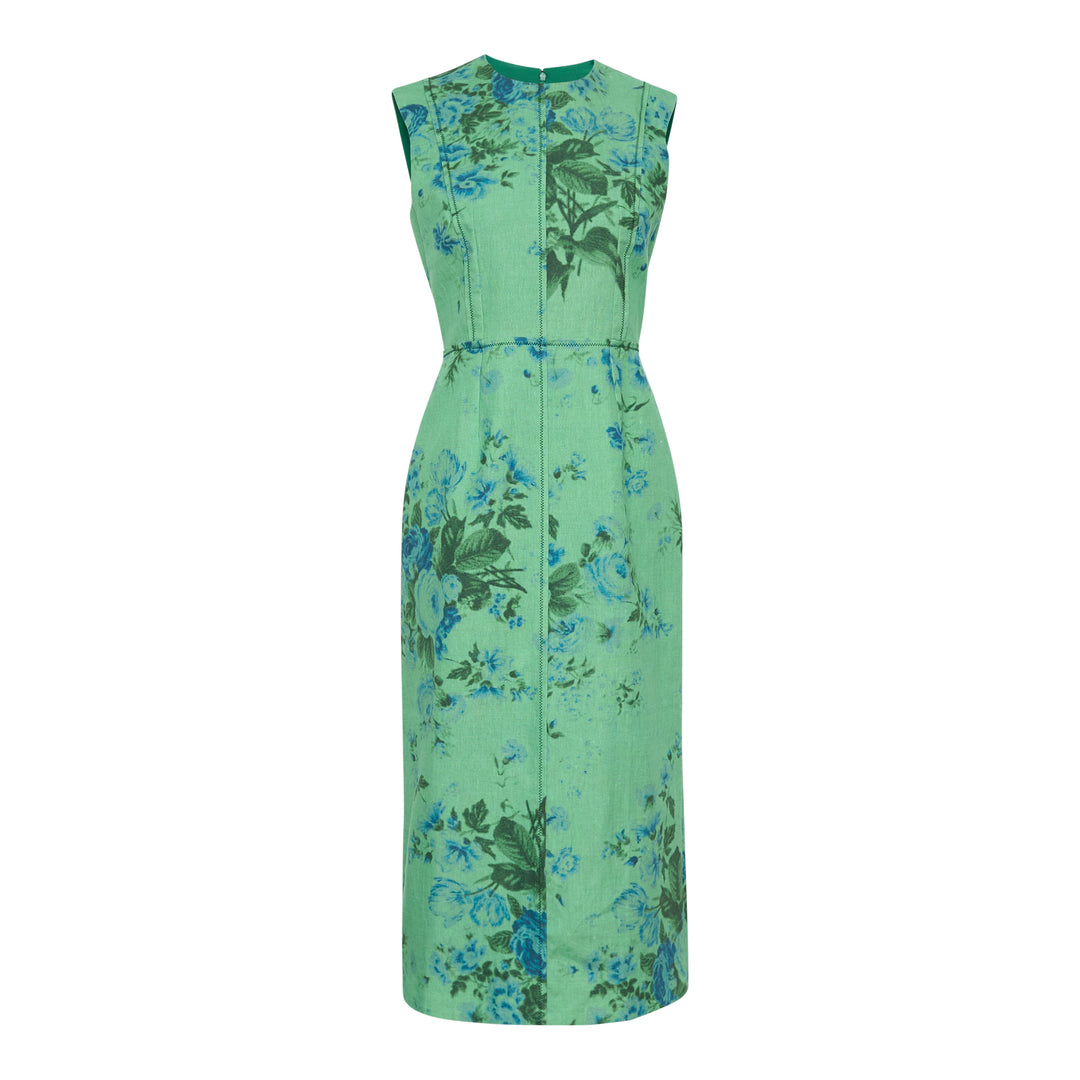 Erdem Floral Print Linen Pencil Midi Dress – Available at Club 21, Official Retailer in Singapore, Malaysia & Thailand with Global Shipping Online