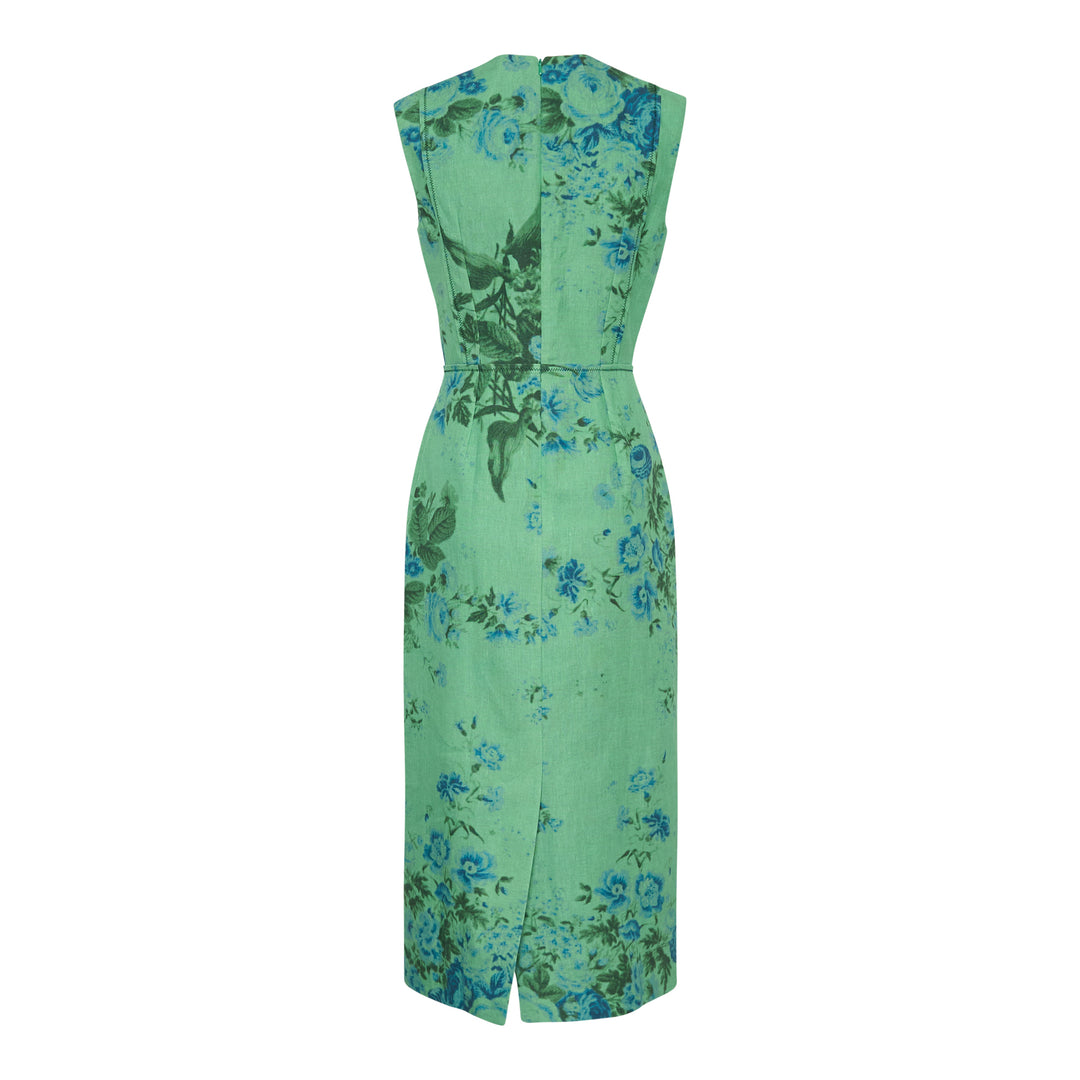 Erdem Floral Print Linen Pencil Midi Dress – Available at Club 21, Official Retailer in Singapore, Malaysia & Thailand with Global Shipping Online