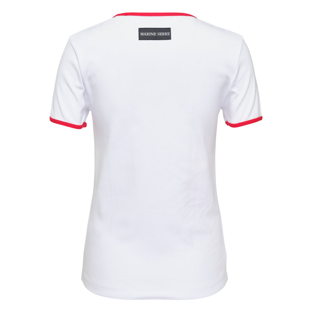 Marine Serre Moon Logo Bicolor Jersey T-Shirt – Available at Club 21, Official Retailer in Singapore, Malaysia & Thailand with Global Shipping Online