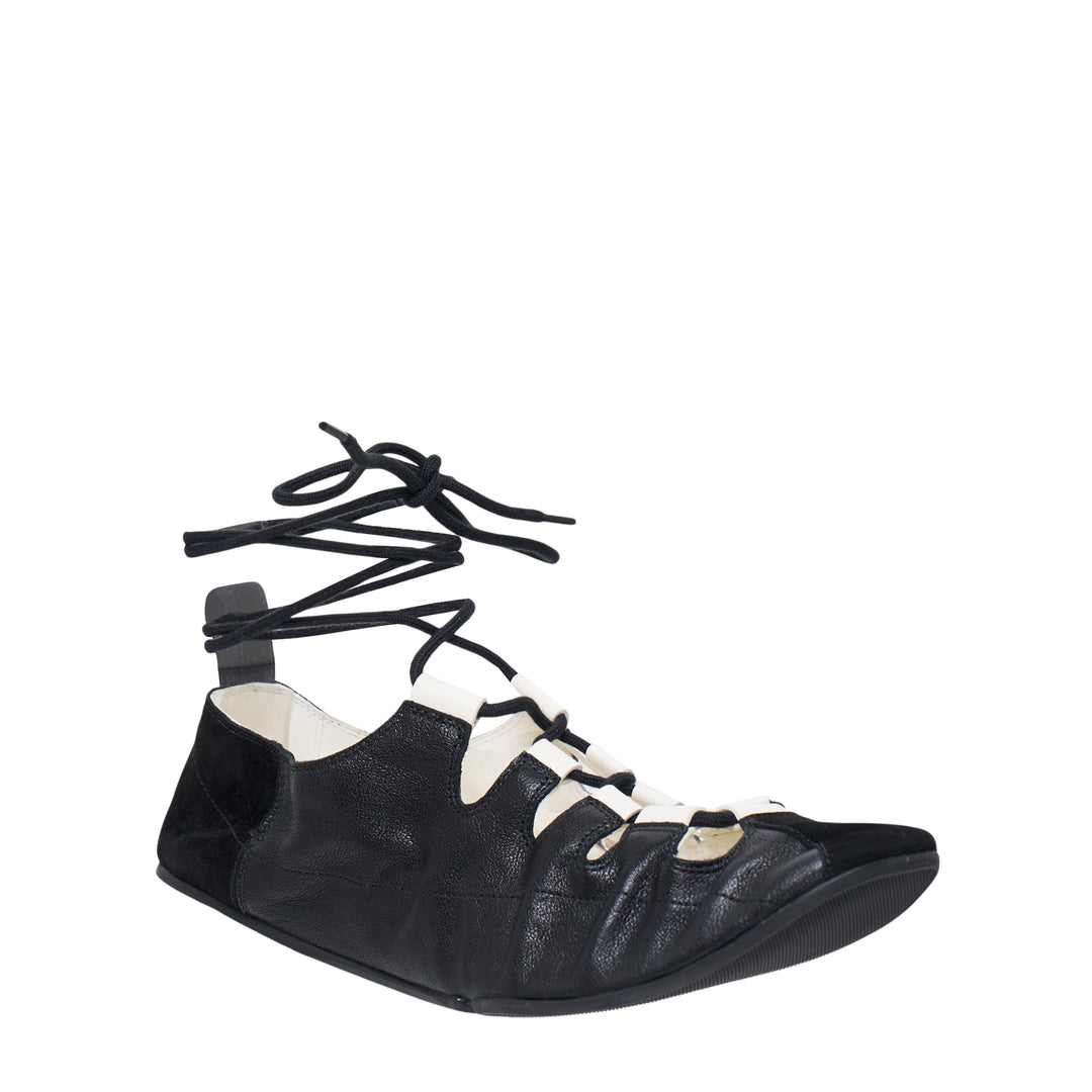 Fold Laced Nappa Lambskin Flats