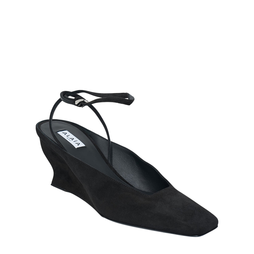 Wave Strap Pumps 60 Suede Goat